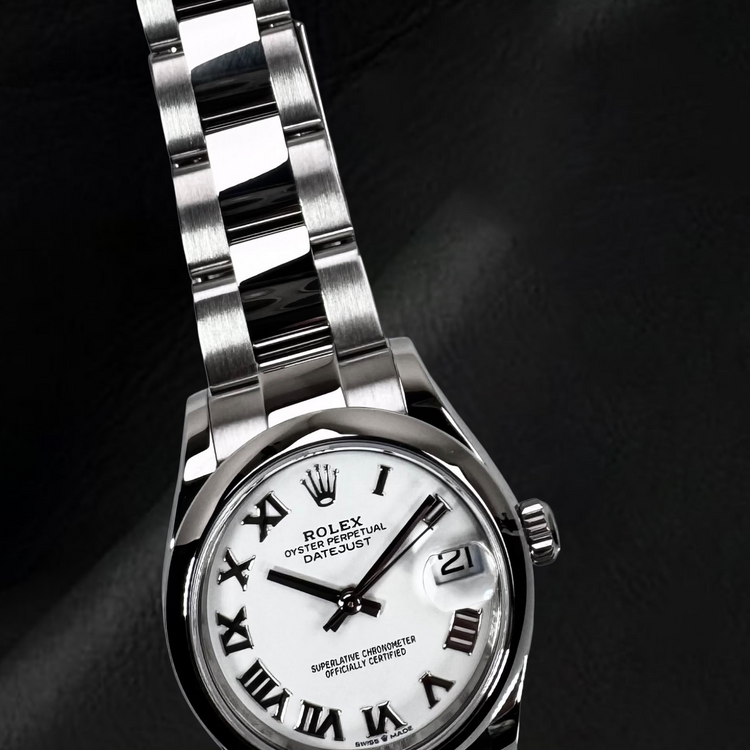 Rolex Datejust 31 mm cadran romain blanc montre en acier pour femme