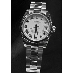 Rolex Datejust 31 mm cadran romain blanc montre en acier pour femme