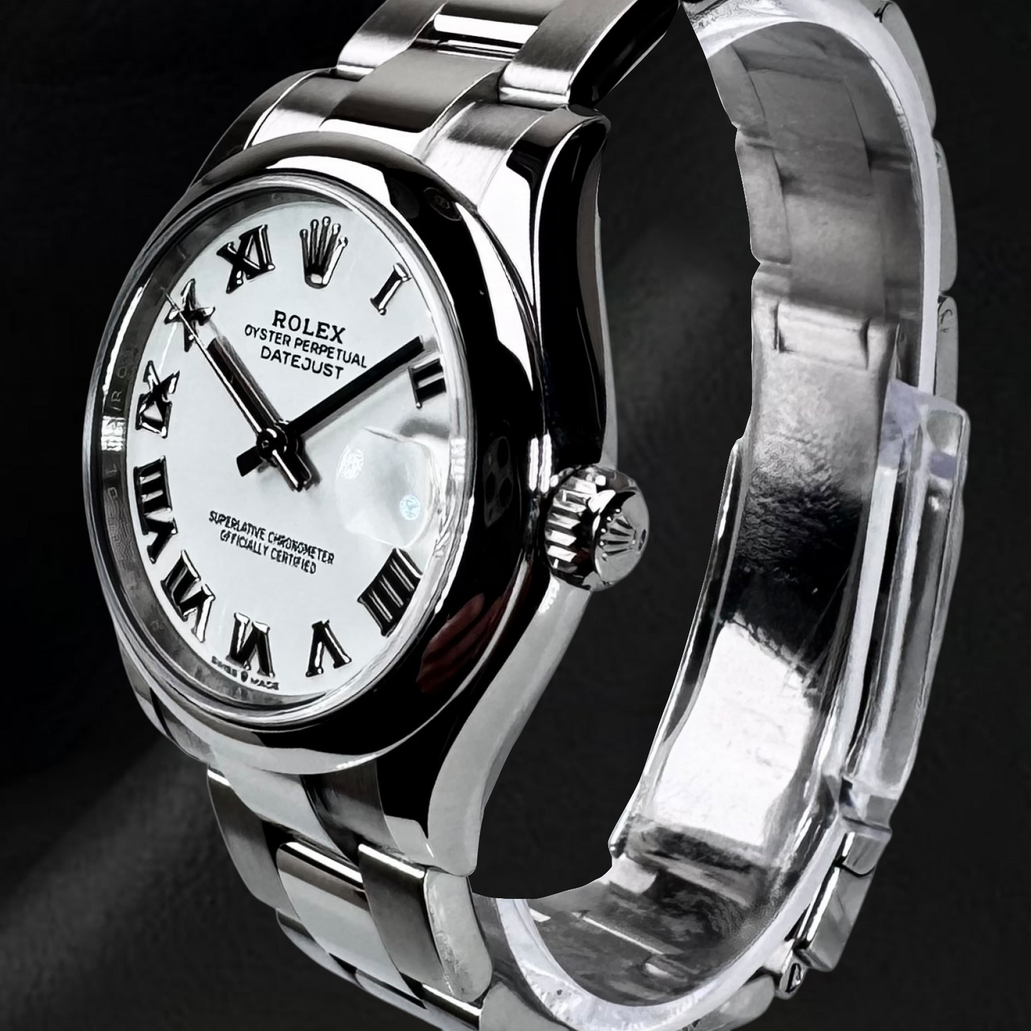 Rolex Datejust 31 mm cadran romain blanc montre en acier pour femme