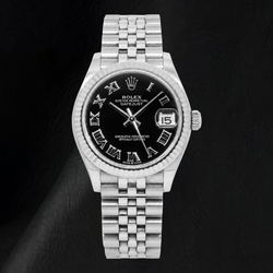 Montre Rolex Datejust 31 mm 278274 en Acier Inoxydable Cadran Noir à Chiffres Romains