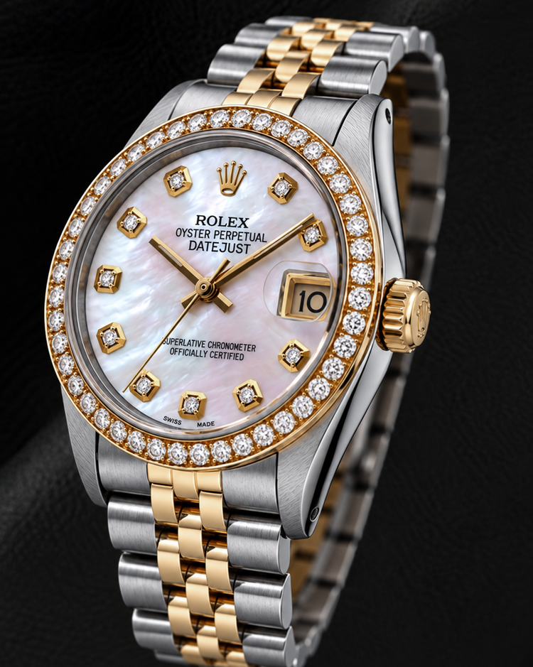 Montre Rolex Datejust 31 mm 68273 Bicolore Cadran Diamants Nacre Rose