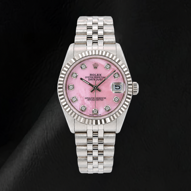 Rolex Datejust 31 mm Cadran Diamants en Nacre Rose Acier Inoxydable