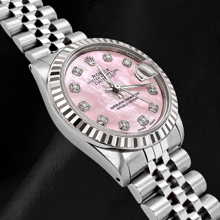 Rolex Datejust 31 mm Cadran Diamants en Nacre Rose Acier Inoxydable