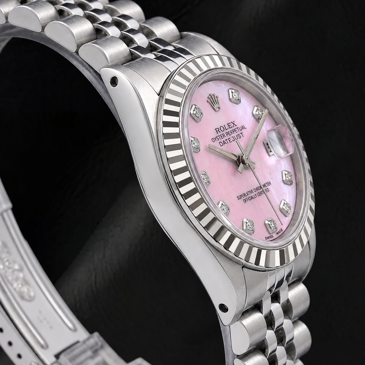 Rolex Datejust 31 mm Cadran Diamants en Nacre Rose Acier Inoxydable