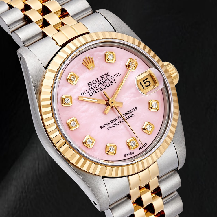 Montre Rolex Datejust 31 mm Bicolore Cadran Diamants Nacre Rose