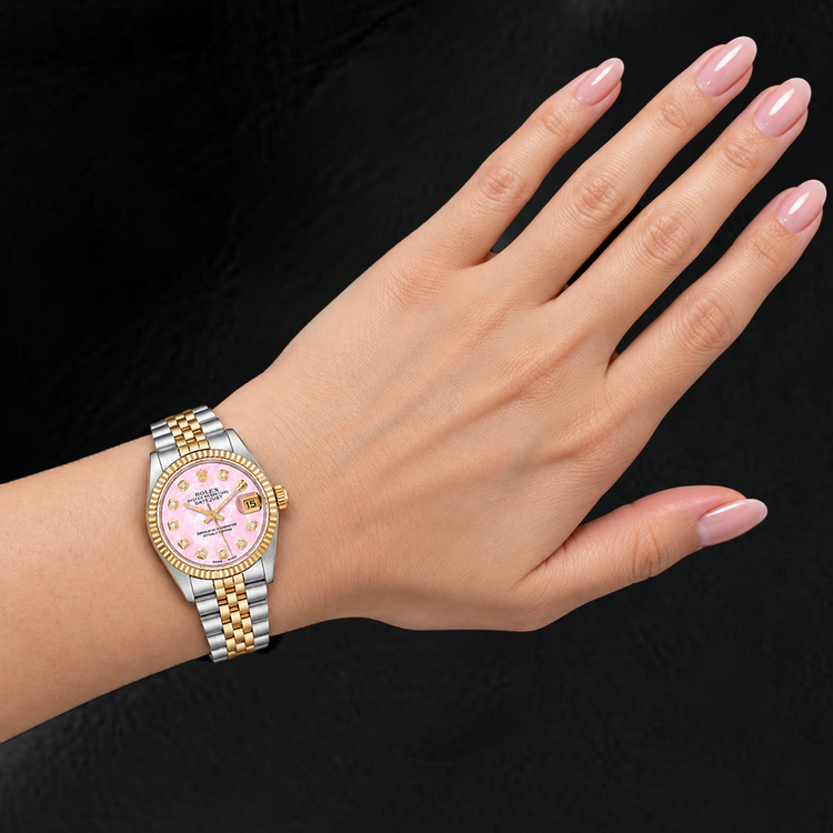 Montre Rolex Datejust 31 mm Bicolore Cadran Diamants en Nacre Rose