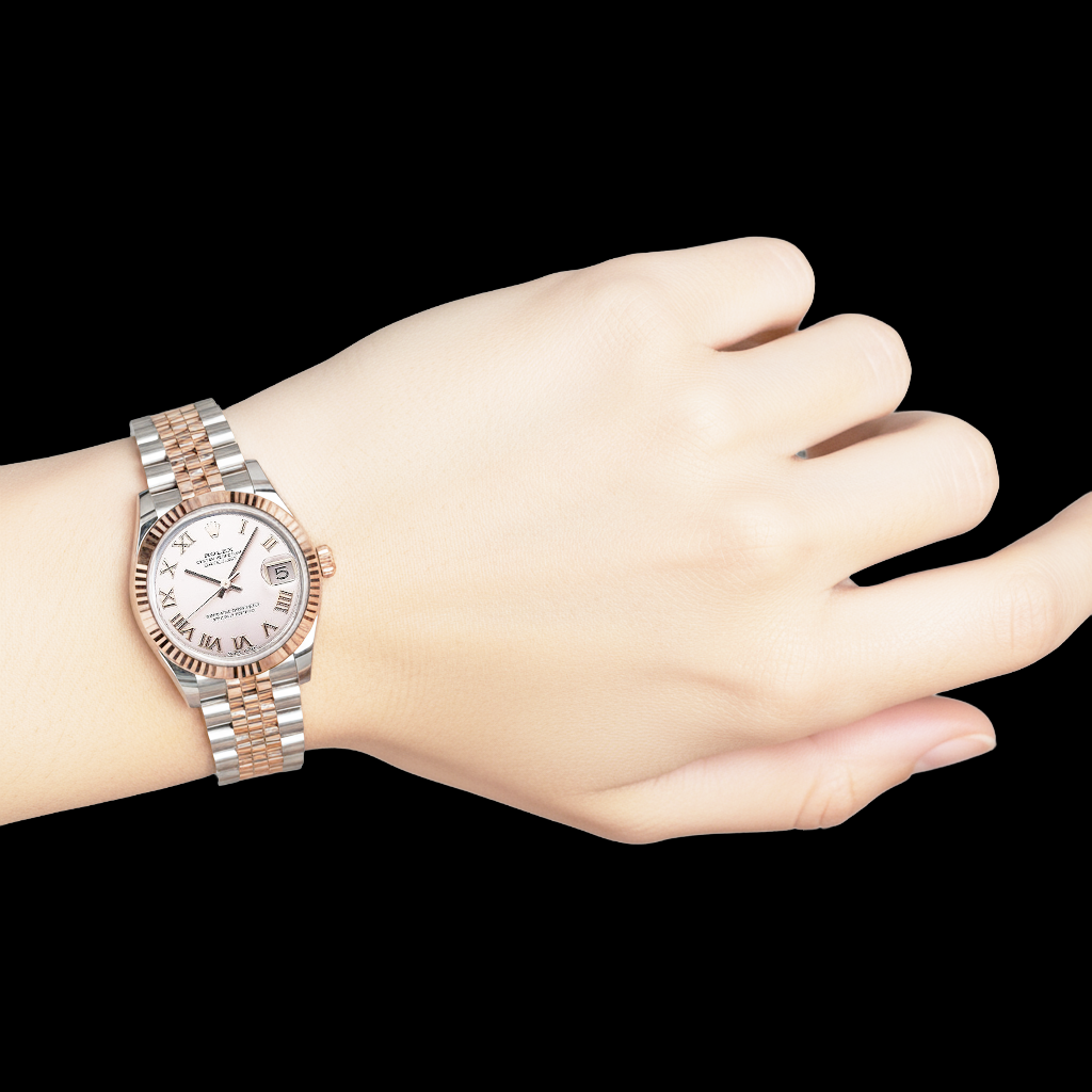 Taille Rose Gemme bague en Two Tone – vue de profil