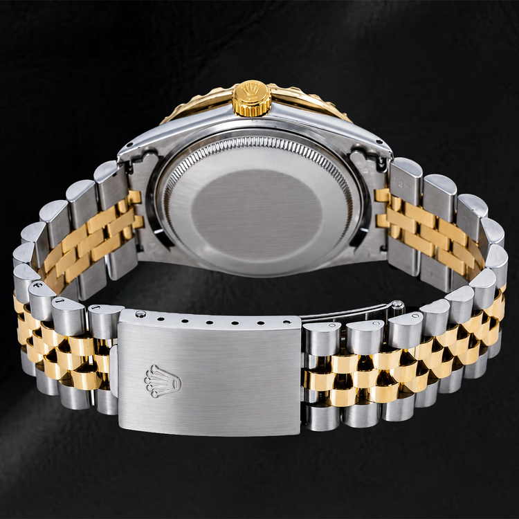 Rolex Datejust 36 mm 1601 Cadran Diamants Bleu Chiffres Romains Bicolore Bracelet Jubilé