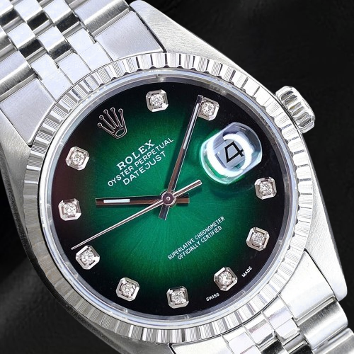 Rolex Stainless Steel avec Diamant Fin – vue de côté