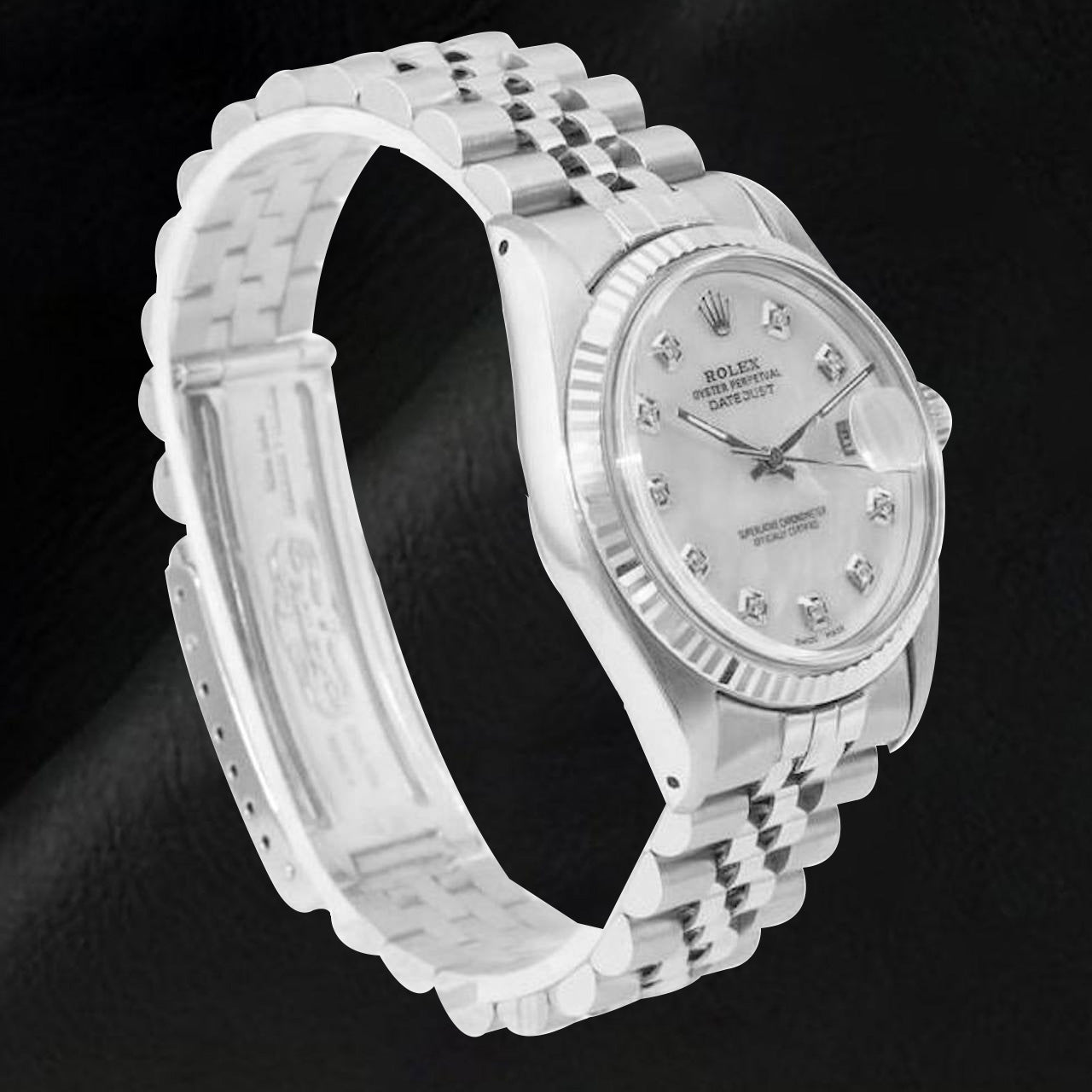 Rolex Stainless Steel avec Perle de Culture – vue d'angle