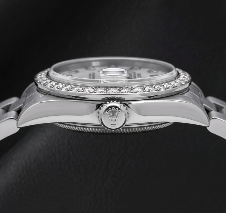 Montre Rolex Datejust 68240 31 mm Cadran Blanc Diamants Acier Inoxydable