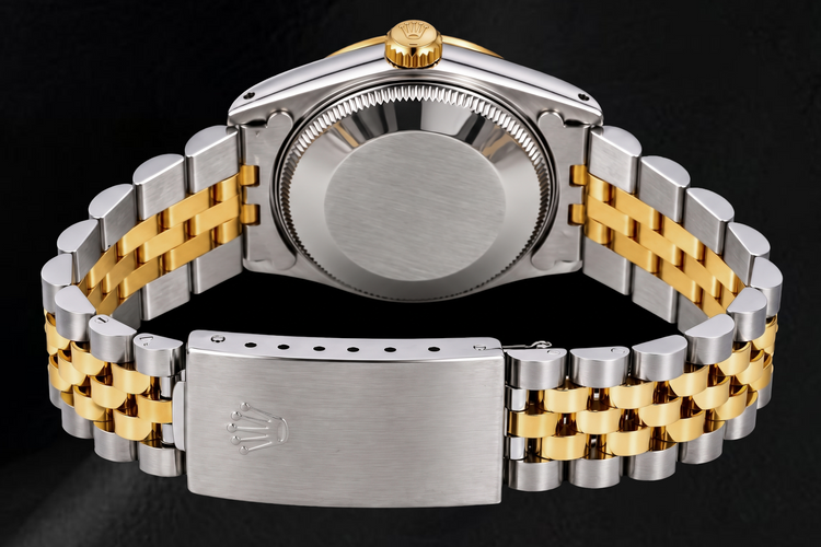 Montre Rolex Datejust 6824 31 mm Bicolore Cadran Champagne à Index Bâtons