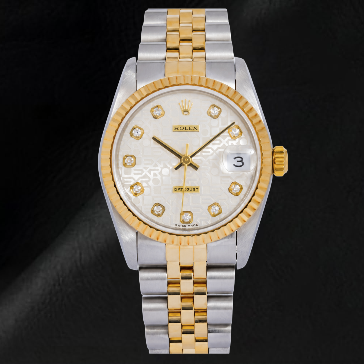 Montre Rolex Datejust 6824 31 mm Cadran Diamants Jubilé Argenté Bracelet Jubilé Bicolore