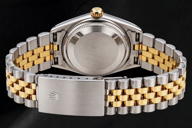 Rolex Datejust 68273 31 mm Montre Bicolore Cadran Diamants Nacre Blanche Chiffres Romains