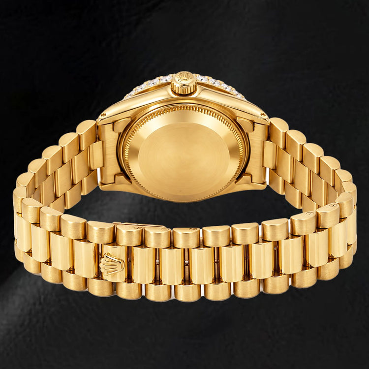 Montre Rolex Datejust 6827 31 mm en Or Jaune Cadran Diamants Nacre Blanche