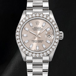 Montre Rolex Datejust 69160 26 mm en Acier Inoxydable Gris Diamant