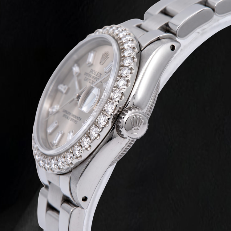 Montre Rolex Datejust 69160 26 mm en Acier Inoxydable Gris Diamant