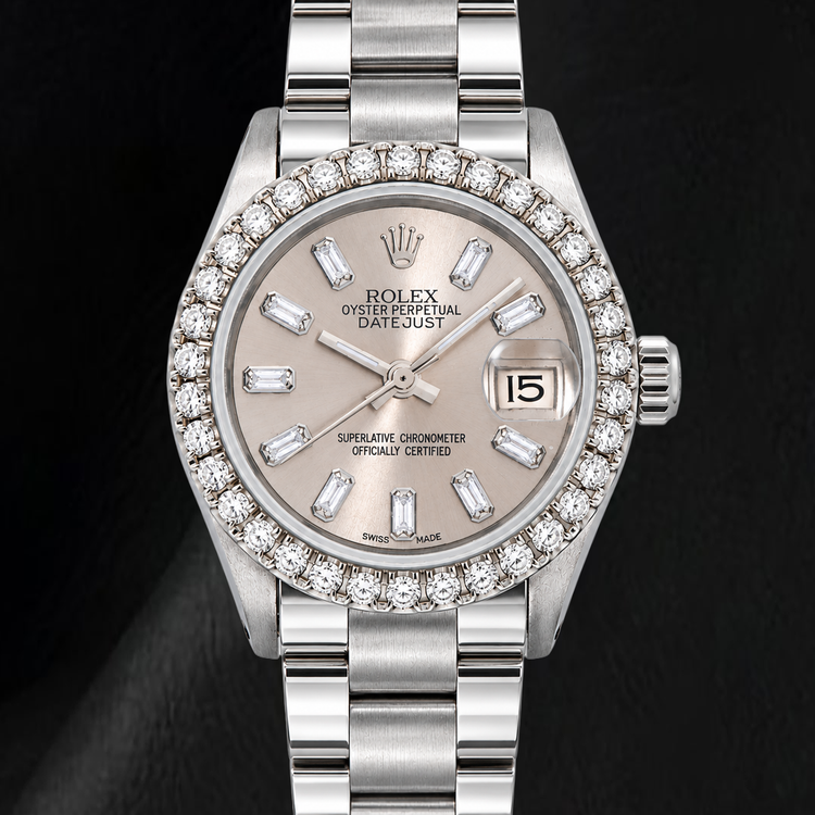 Montre Rolex Datejust 69160 26 mm en Acier Inoxydable Gris Diamant