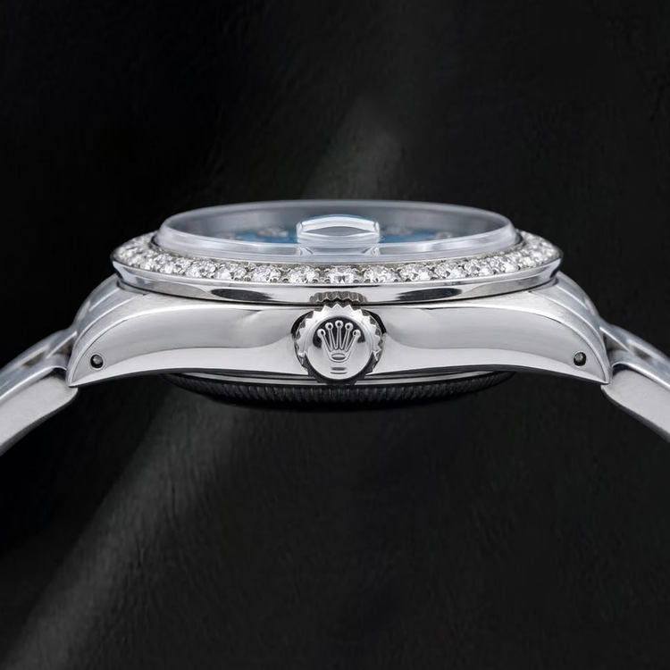 Montre Rolex Datejust 6916 26 mm Cadran Diamants Bleu Bracelet Oyster Acier Inoxydable