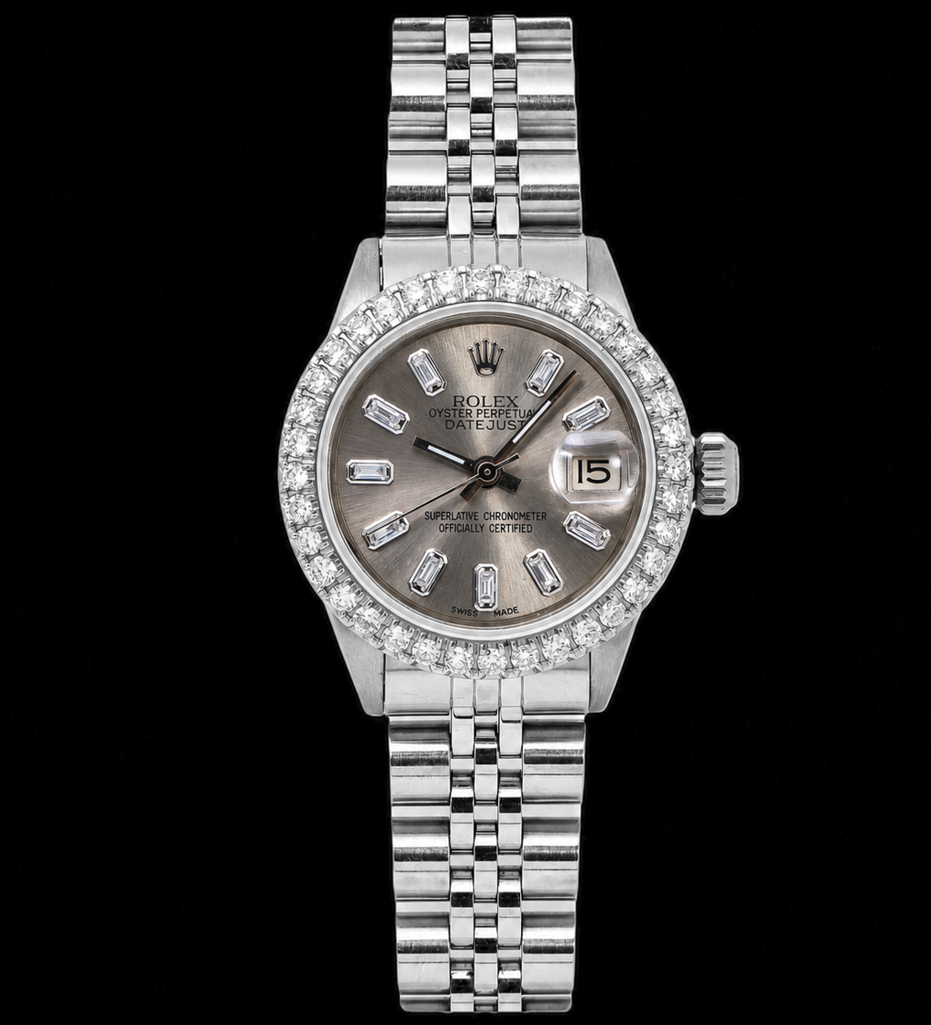 Montre Rolex Datejust 6916 26 mm en Acier Inoxydable Cadran Diamants Gris