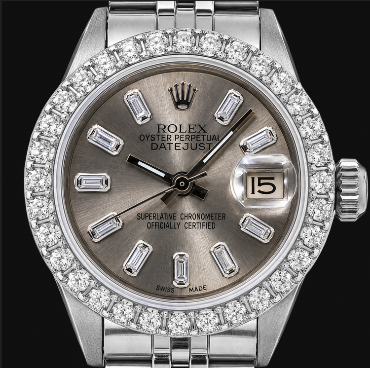Montre Rolex Datejust 6916 26 mm en Acier Inoxydable Cadran Diamants Gris