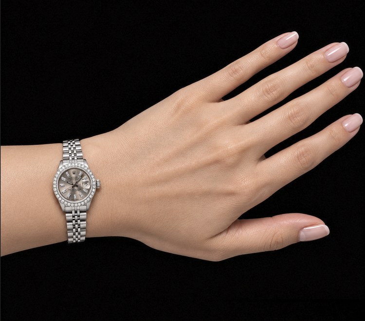 Montre Rolex Datejust 6916 26 mm en Acier Inoxydable Cadran Diamants Gris