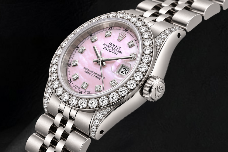 Montre Rolex Datejust 6916 26 mm en Acier Inoxydable Cadran Diamants Nacre Rose