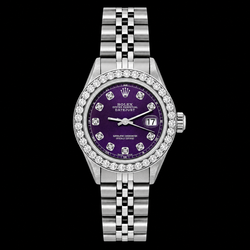 Montre Rolex Datejust 6916 26 mm en Acier Inoxydable Cadran Diamants Violet