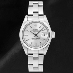 Montre Rolex Datejust 6916 26 mm Cadran Argenté à Index Bâtons Bracelet Oyster en Acier Inoxydable