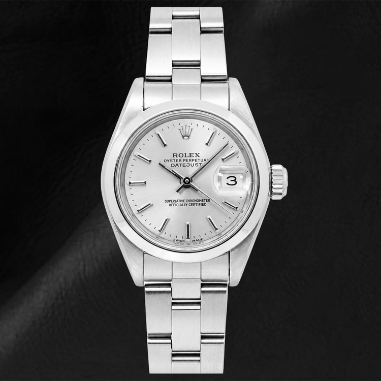 Montre Rolex Datejust 6916 26 mm Cadran Argenté à Index Bâtons Bracelet Oyster en Acier Inoxydable