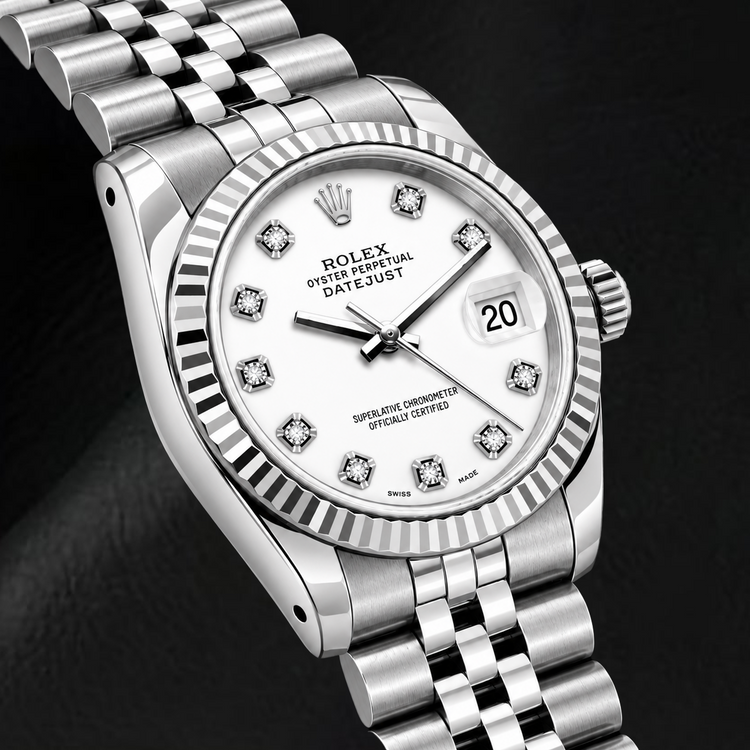Montre Rolex Datejust 6916 26 mm en Acier Inoxydable Cadran Diamants Blanc