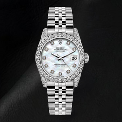Montre Rolex Datejust 6916 26 mm Acier Inoxydable Cadran Diamants Nacre Blanche