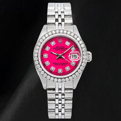 Montre Rolex Datejust 6916 Cadran Diamants Rose 26 mm Acier Inoxydable