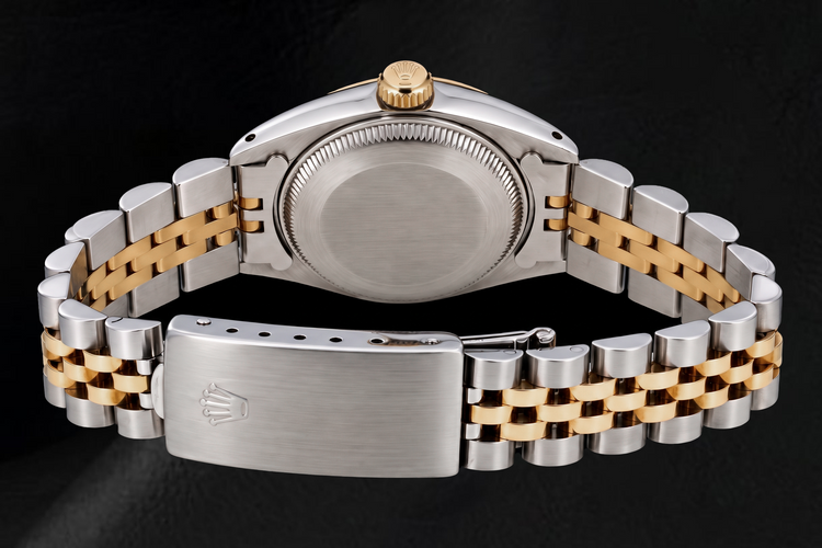 Montre Rolex Datejust 69173 26 mm Bicolore Cadran Champagne Diamants Baguette