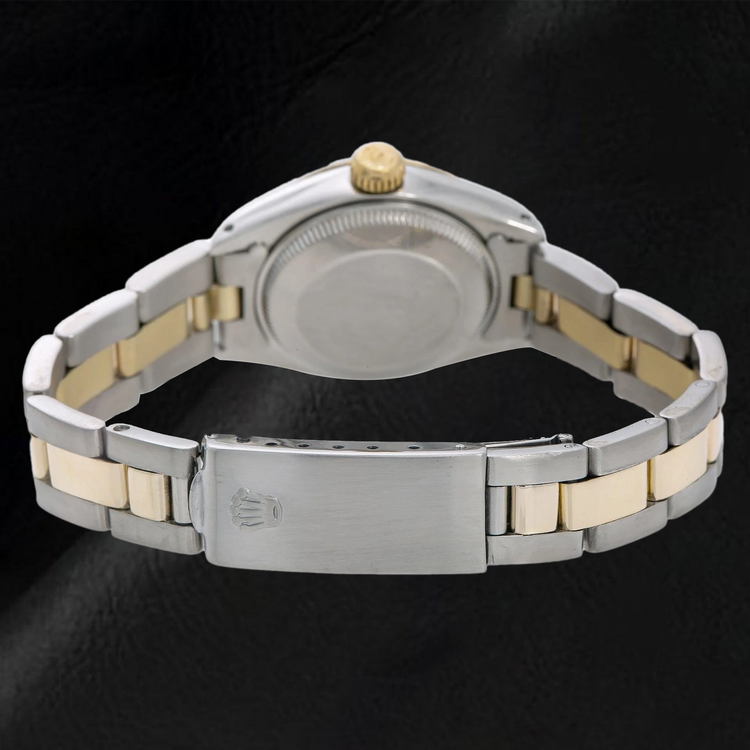 Montre Rolex Datejust 69173 26 mm Cadran Rose Lunette Cannelée Bracelet Oyster Bicolore