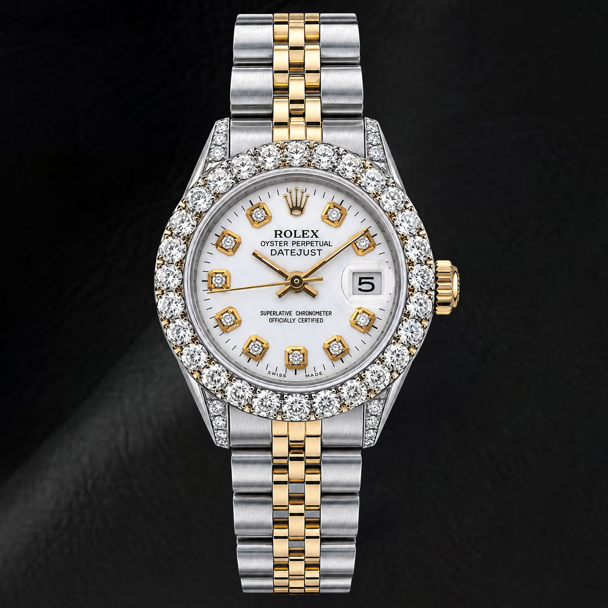 Rolex Datejust 69173 26 mm Montre Bicolore Cadran Diamants Blanc