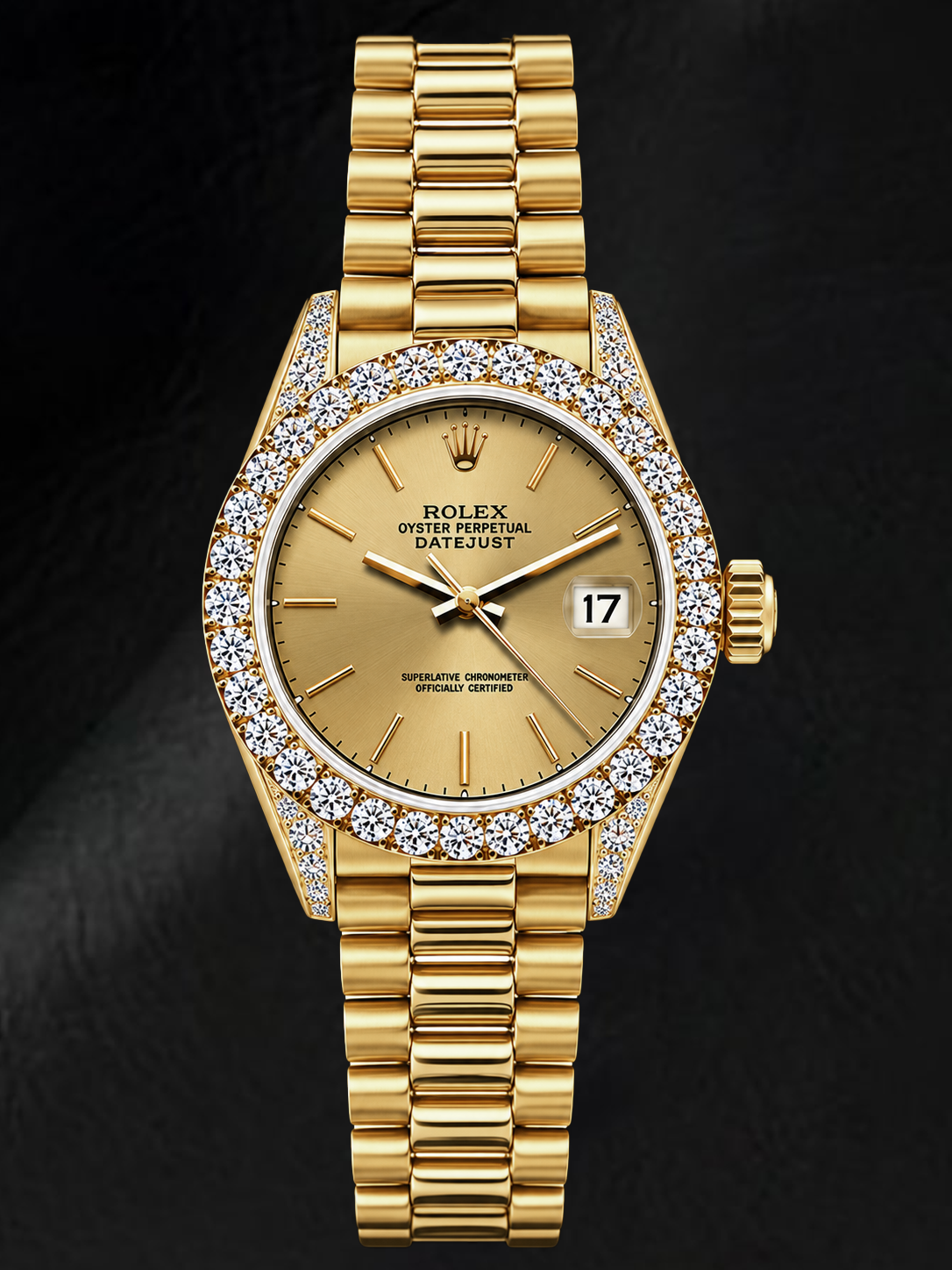 Montre Rolex Datejust 69178 26 mm en Or Jaune Cadran Champagne à Index Bâtons