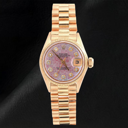 Montre Rolex Datejust 69178 26 mm Cadran Diamants Jubilé Rose Or Jaune Bracelet President