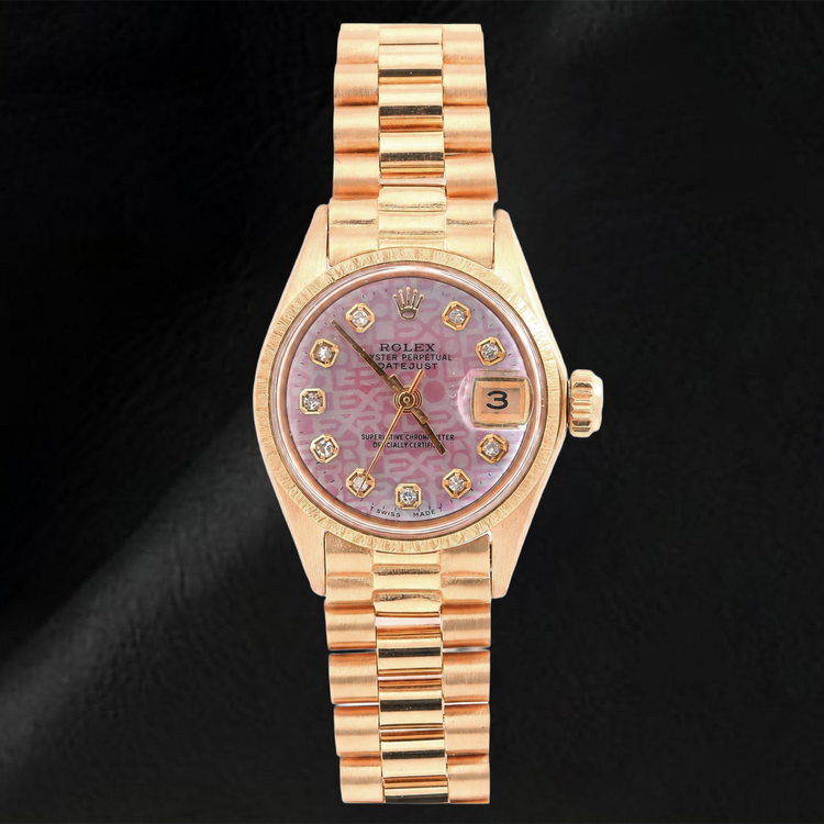 Montre Rolex Datejust 69178 26 mm Cadran Diamants Jubilé Rose Or Jaune Bracelet President
