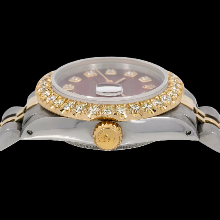 Montre Rolex Datejust 6917 26 mm Bicolore Cadran Diamants Rouge