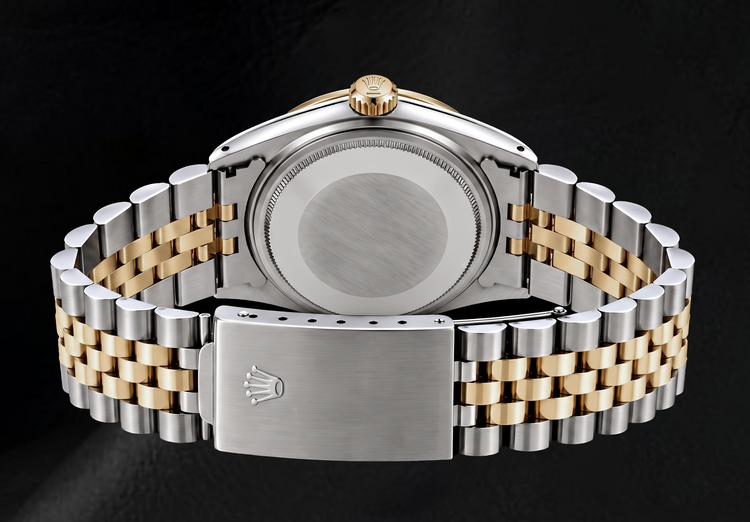 Montre Rolex Datejust 6917 26 mm Bicolore Cadran Diamants en Nacre Noire avec Tour de Diamants