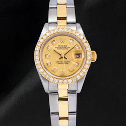 Montre Rolex Datejust 6917 26 mm Cadran Diamants Champagne Bicolore Bracelet Oyster
