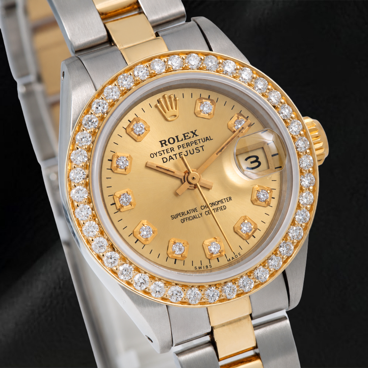 Montre Rolex Datejust 6917 26 mm Cadran Diamants Champagne Bicolore Bracelet Oyster