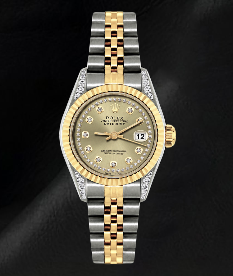 Montre Rolex Datejust 6917 26 mm Bicolore Cadran Diamants Champagne