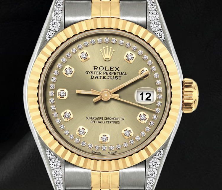 Montre Rolex Datejust 6917 26 mm Bicolore Cadran Diamants Champagne