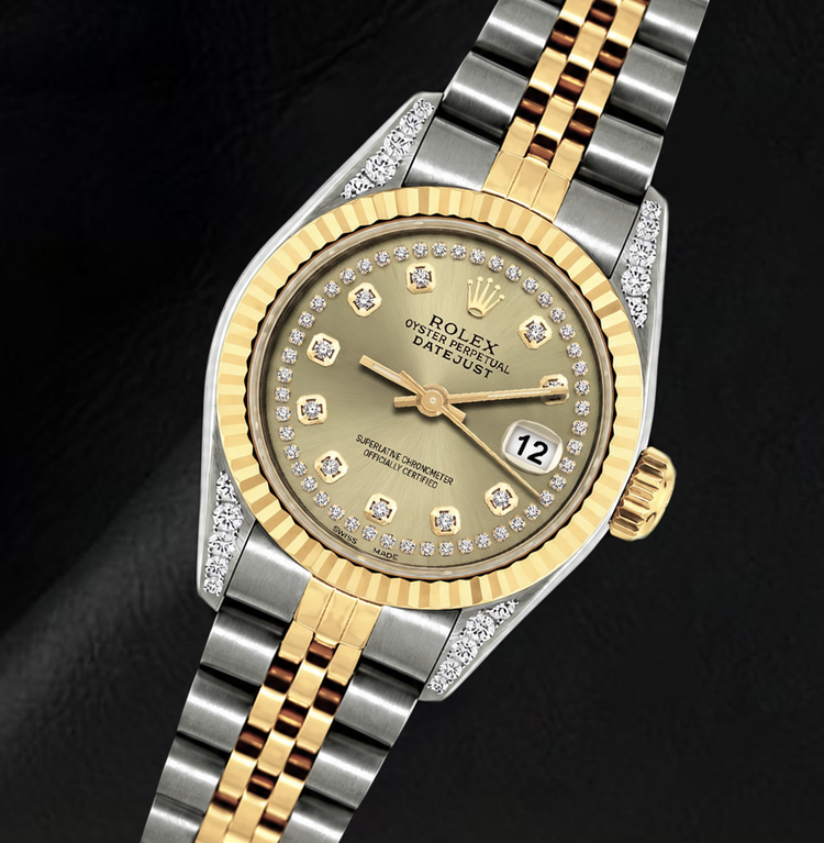 Montre Rolex Datejust 6917 26 mm Bicolore Cadran Diamants Champagne