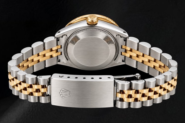 Montre Rolex Datejust 6917 26 mm Bicolore Cadran Pavé Diamants Chiffres Romains