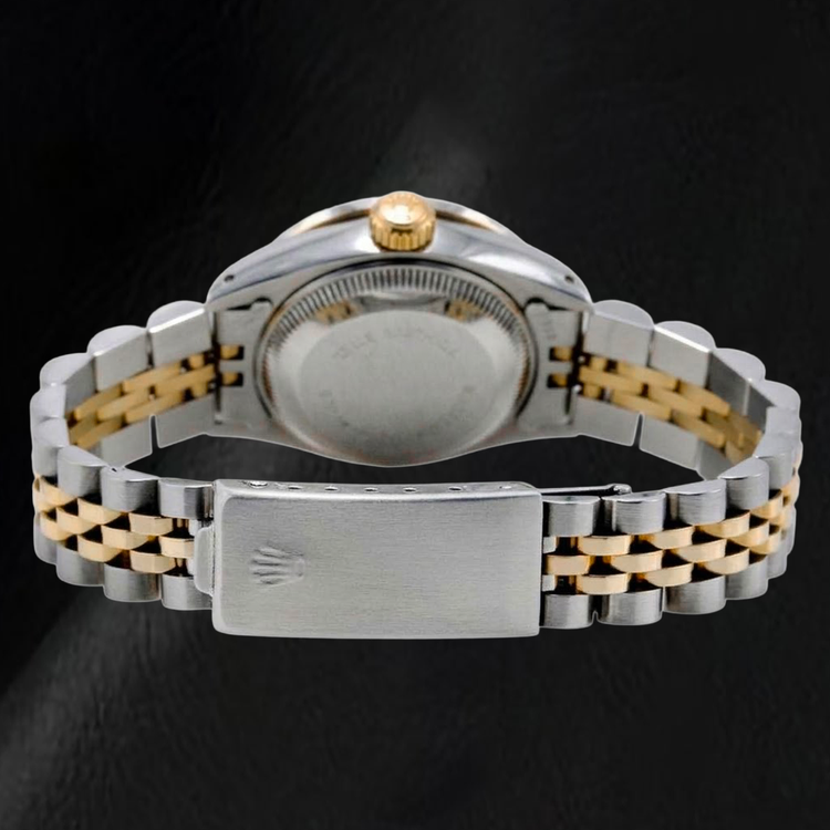 Montre Rolex Datejust 6917 26 mm Cadran Diamants Vert Acier Inoxydable Lunette Diamants Bicolore