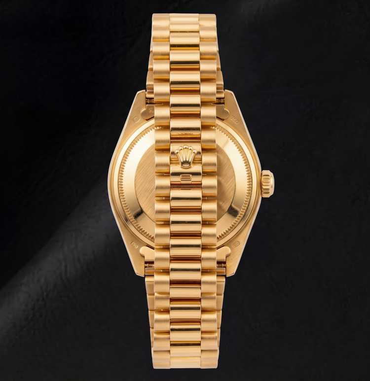 Montre Rolex Datejust 6917 26 mm Or Jaune Cadran Diamants Rouge Bracelet President