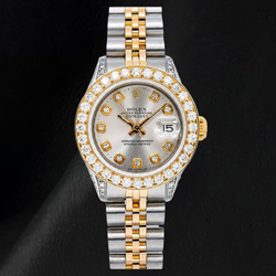 Montre Rolex Datejust 6917 26 mm Bicolore Cadran Diamants Argenté